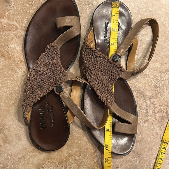 Cydwoq toe ring ankle strap taupe gray Brown woven Leather Sandals - Picture 12 of 14